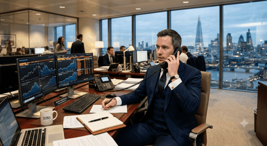Investment banker discussing the most common interview questions with a student over the phone before an investment banking interview.